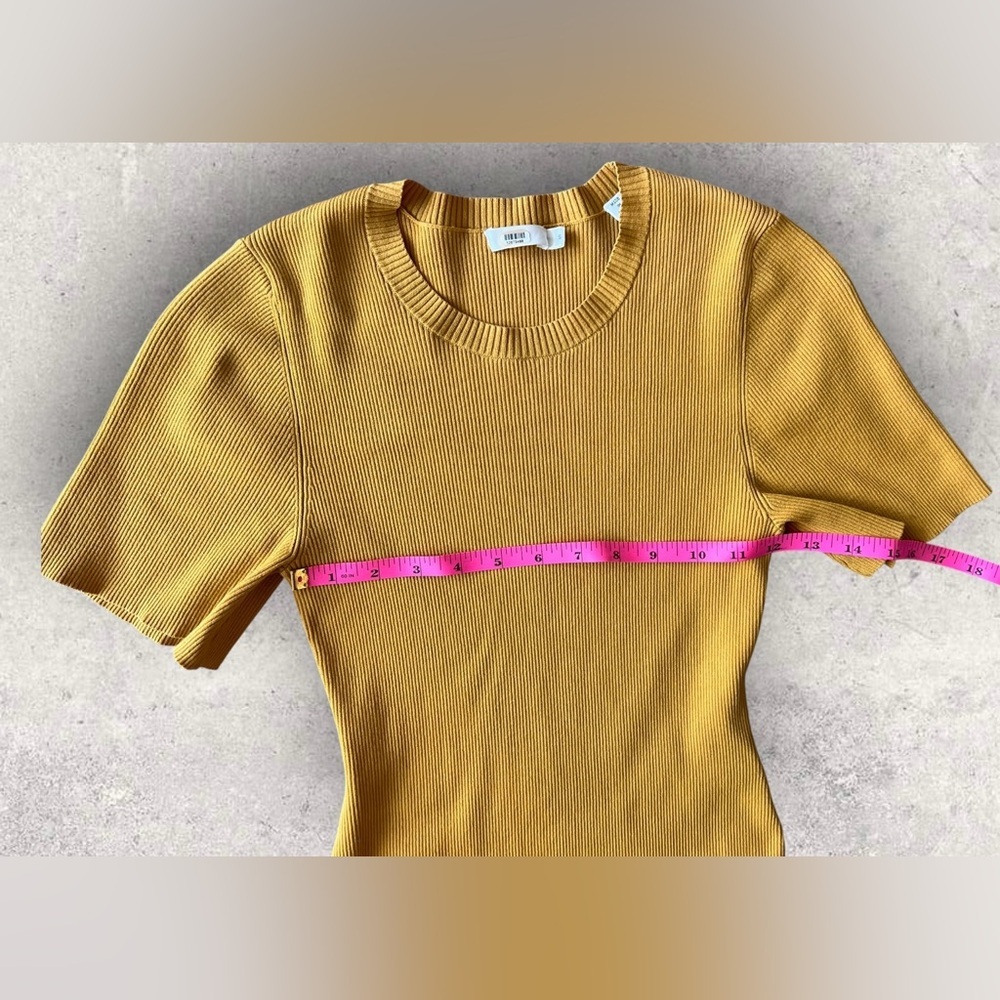 A.L.C. Yellow Tulum Mustard Yellow Ruffle Mini Dress Size S - Picture 13 of 14